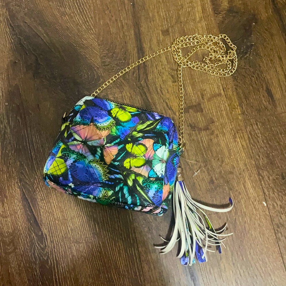 Small Butterfly and Floral Purse
